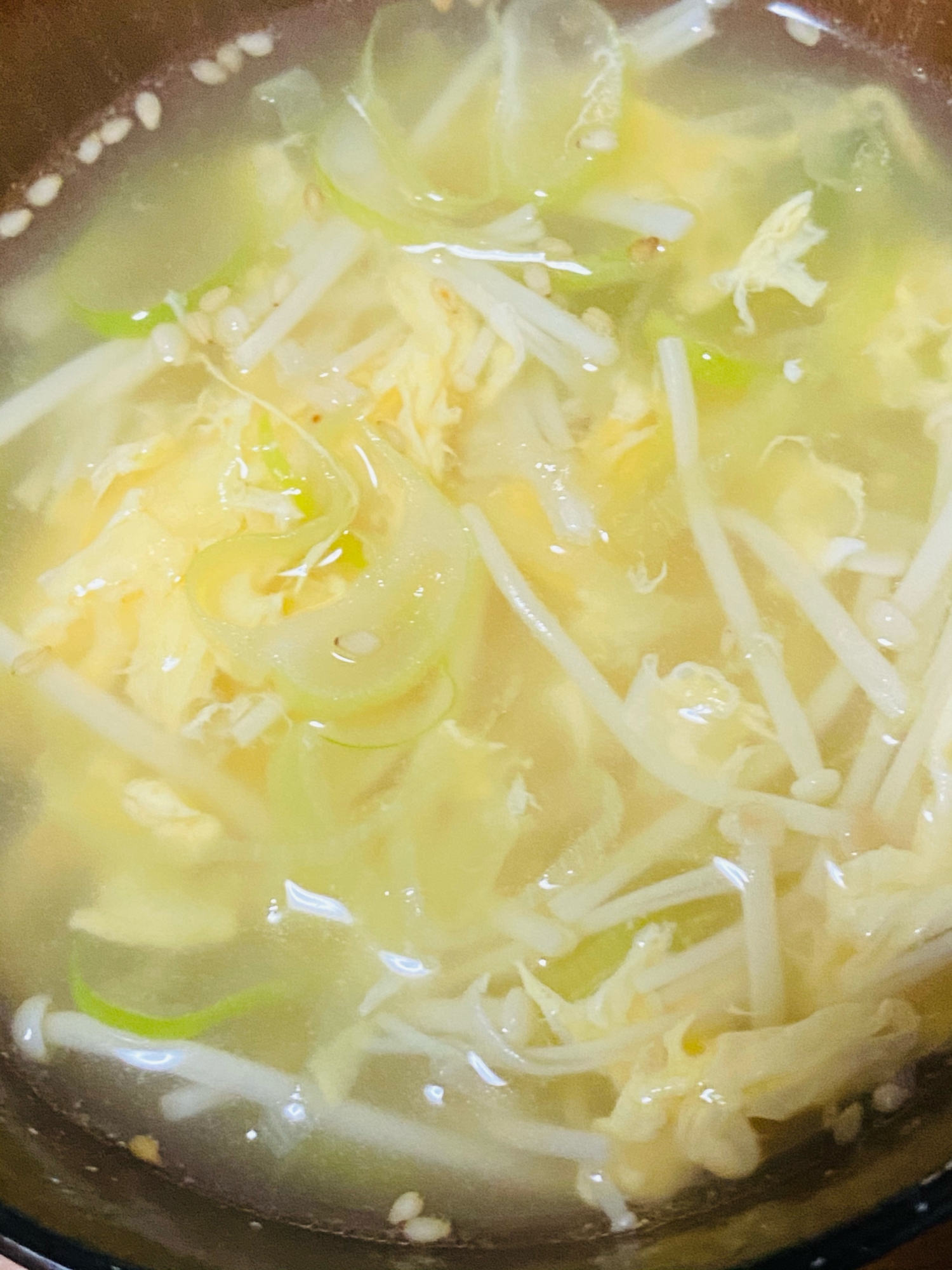 もやしとえのきの中華スープ