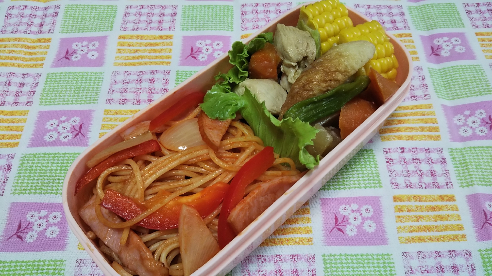 スパゲティーナポリタンのお弁当☆