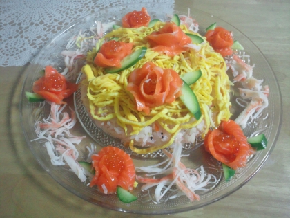 牛乳パックdeサーモンの花咲く お花見散らし寿司 レシピ 作り方 By ブルーボリジ 楽天レシピ