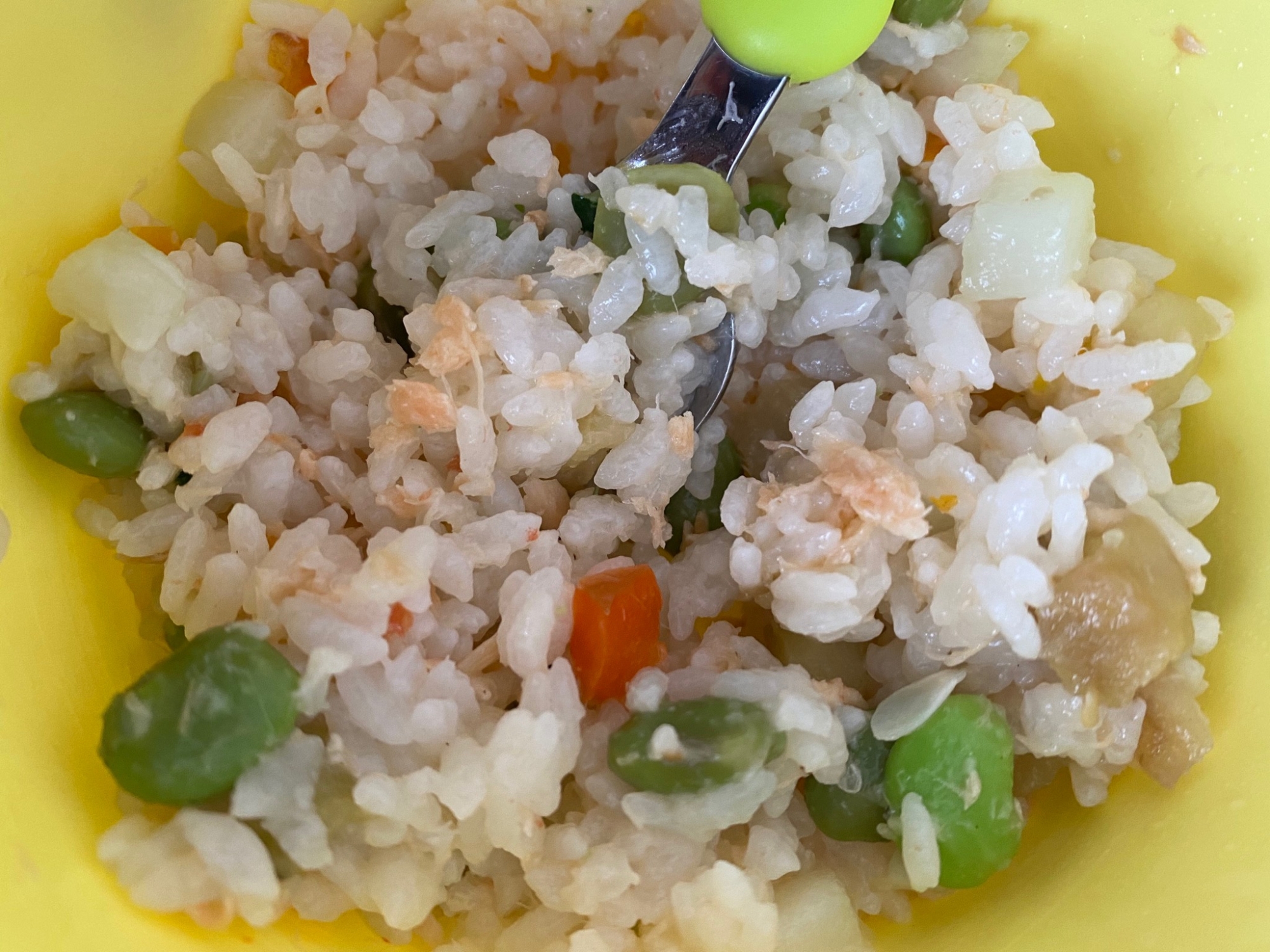 幼児食⭐鮭フレークで朝ごはん