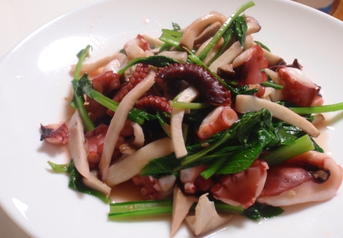 簡単 おいしい タコと小松菜のオリーブオイル炒め レシピ 作り方 By 海風12 楽天レシピ