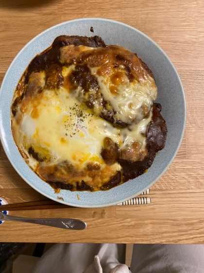 ＊美味しい！月見チーズカレードリア＊