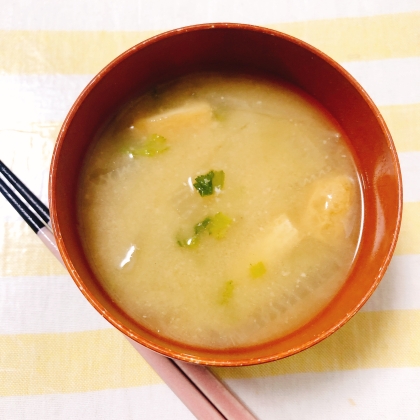 林檎の木ちゃん♪お味噌汁を朝食に作りました˚✧₊⁎とても美味しくできました❛ั◡❛ั ෆ˚*レシピありがとうございます♡