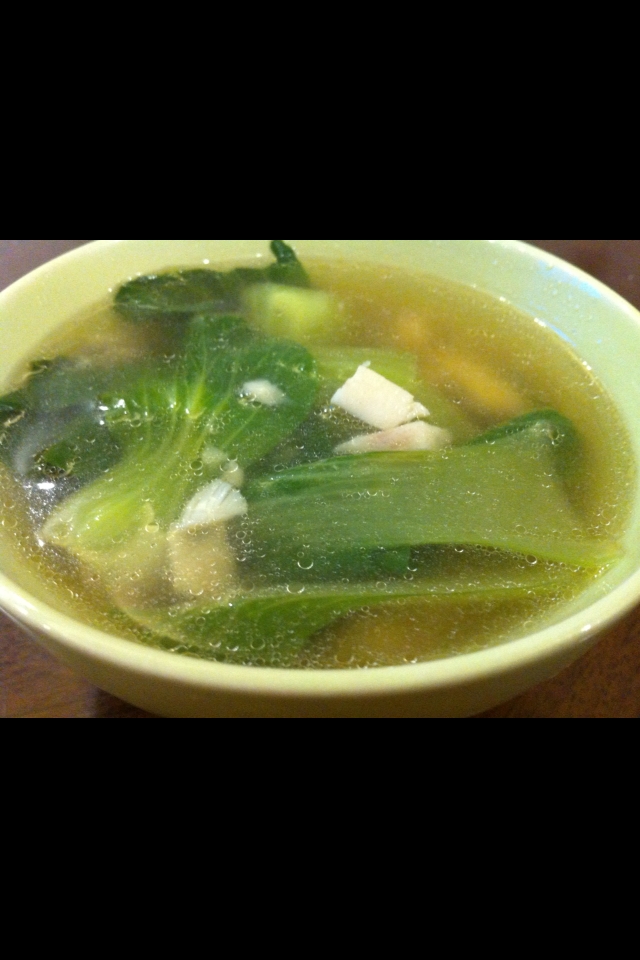 青梗菜と白身魚のお手軽スープ