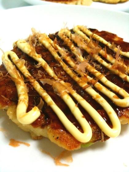 ビックリ！ふわとろのお好み焼きができましたっ！！
やわらかくてホント山芋のお好み焼きみたいですね(*´艸)(艸｀*)
おいしく頂きました♪ご馳走様*(*-ω人)