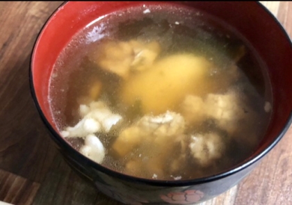 小松菜と舞茸と卵のスープ