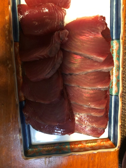 当日切るだけ❗️かつおのにんにくしょうゆ漬け#鰹