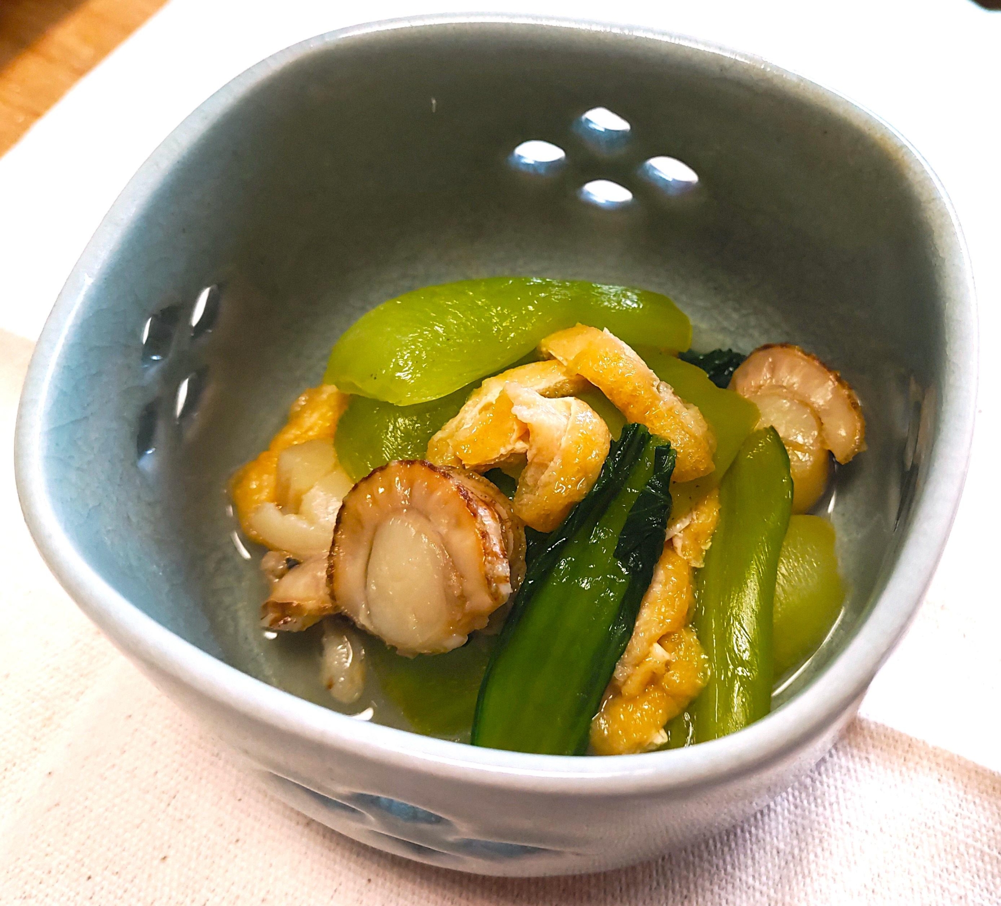 【減塩】チンゲン菜とホタテの煮浸し