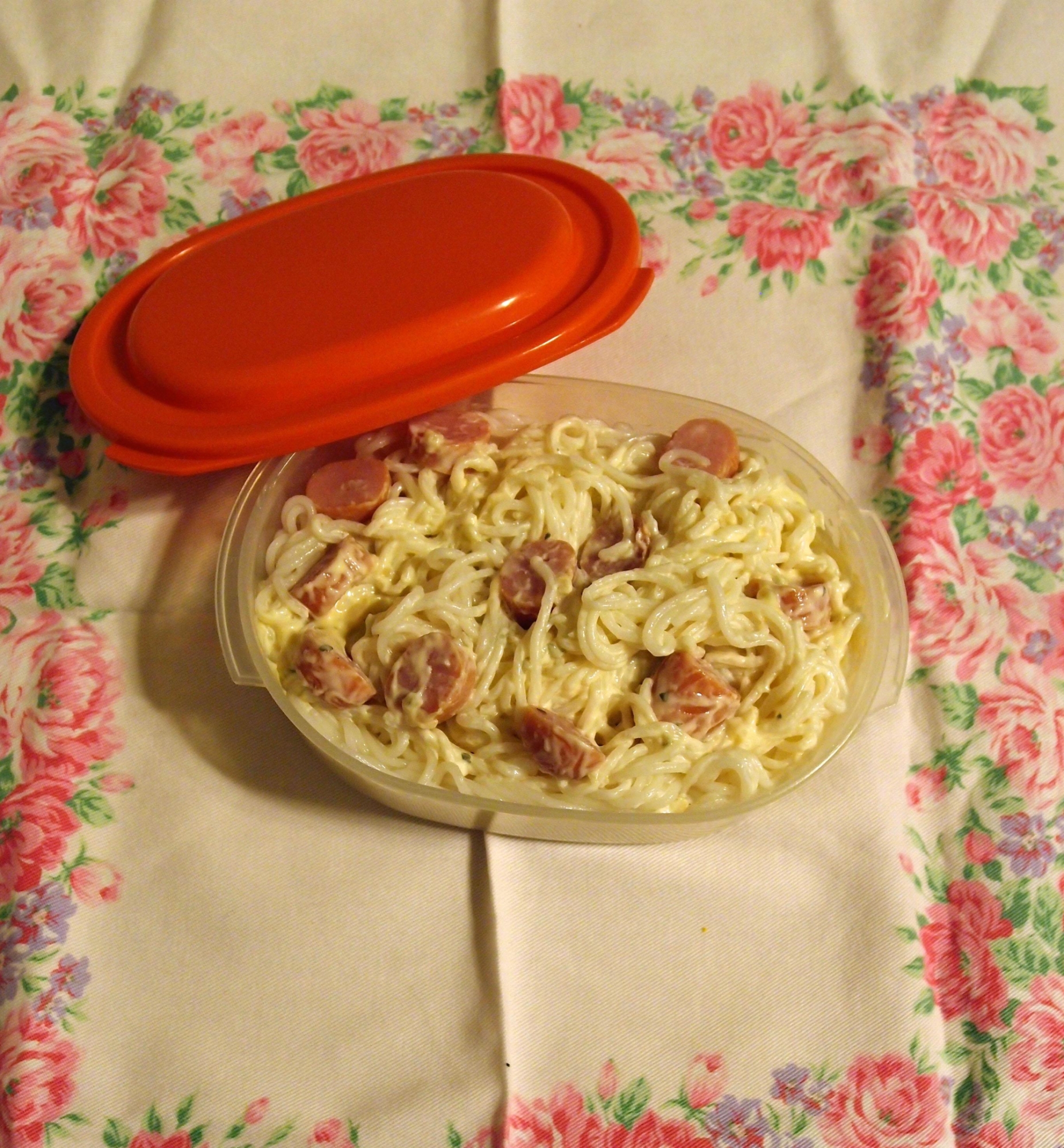 素麺とウィンナーのめんつゆマヨ炒め