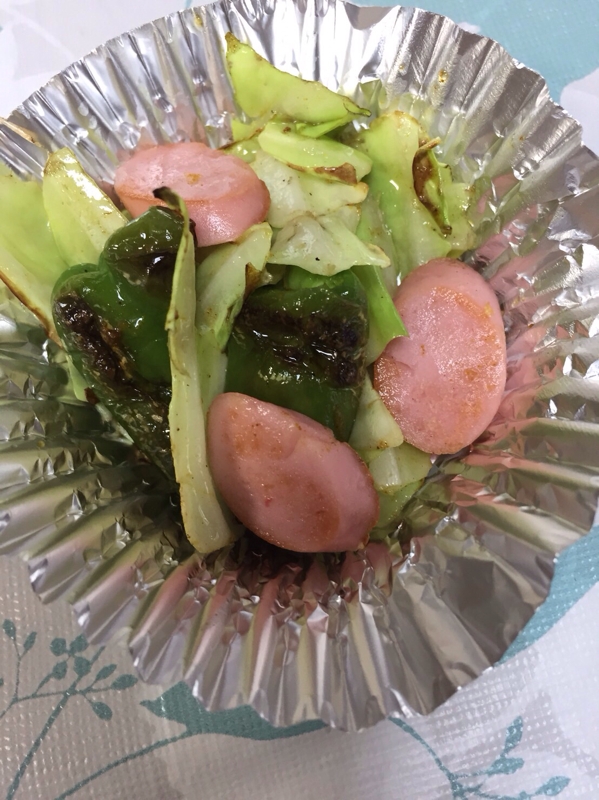 お弁当に☆キャベツ&ピーマン&魚肉ソーセージ炒め☆