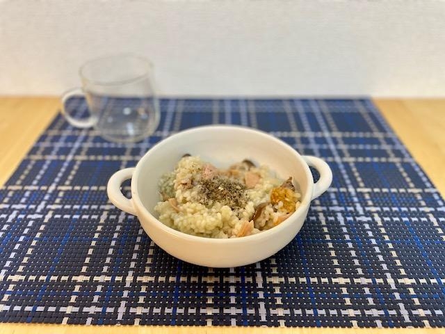 フライパンで作るお餅のリゾット