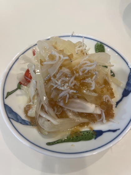 電子レンジで☆玉ねぎとちりめんじゃこの和え物