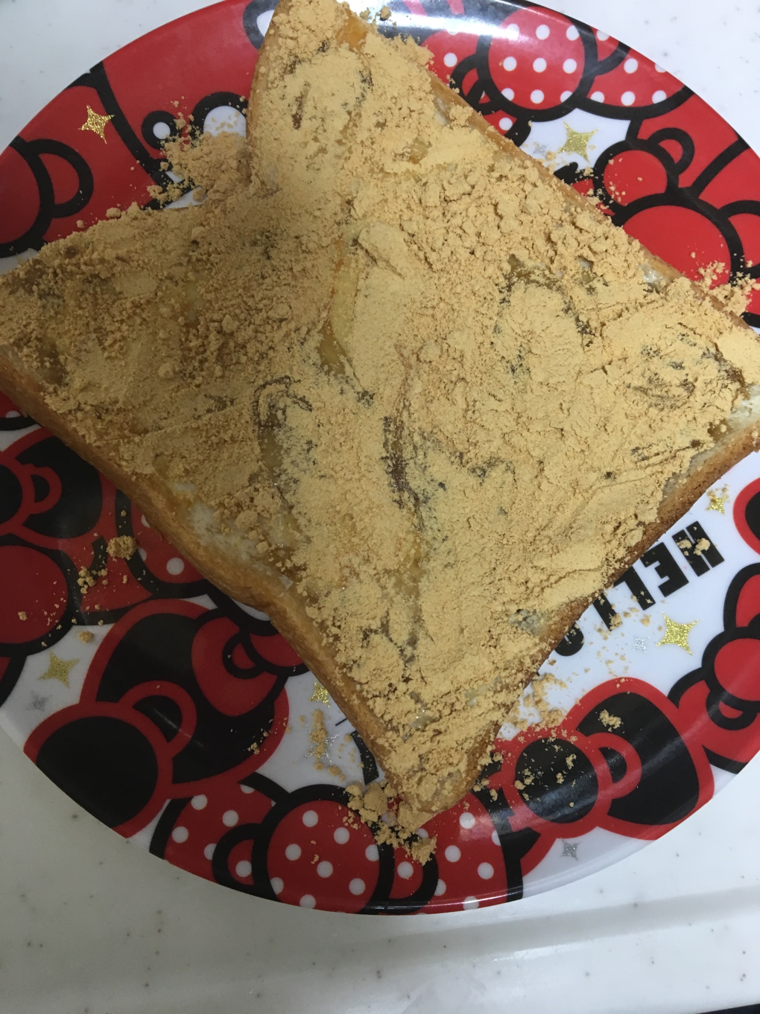 食パンで☆きな粉のホットケーキシロップ☆トースト☆