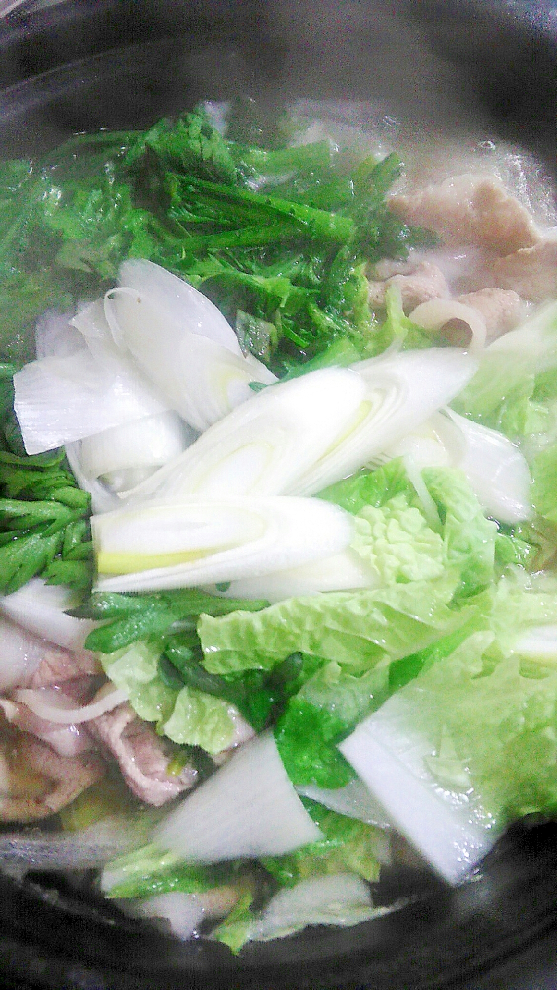 味付け簡単☆豚ロース薄切りと野菜たっぷり鍋