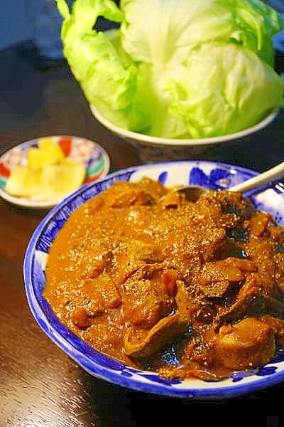 鶏肝のマサラ＊鶏肝のインドカレー