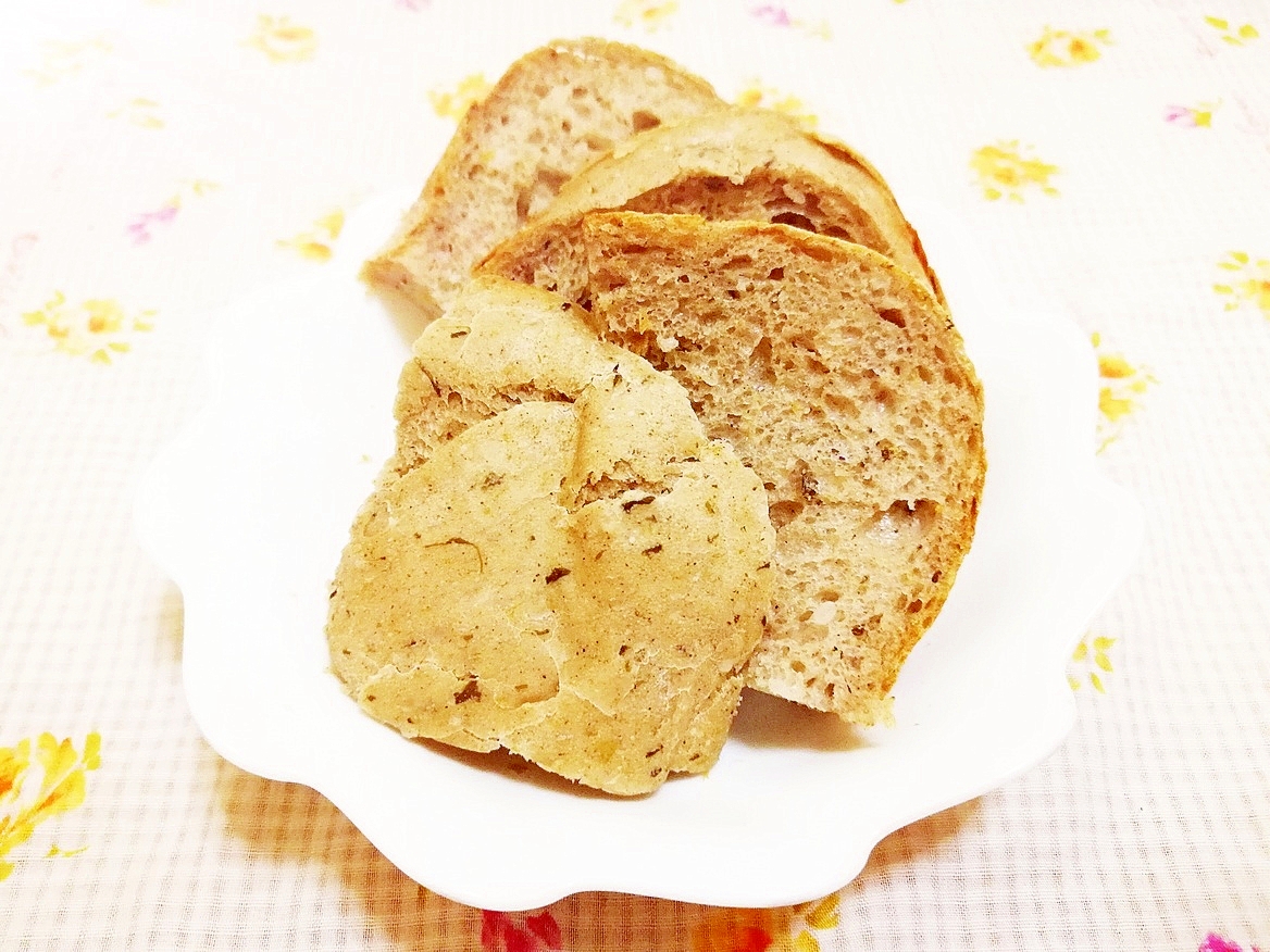 緑茶＆オールスパイス風味♪薄力粉で作るHB御飯パン
