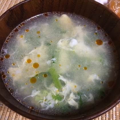 簡単ネギと卵の中華風スープ