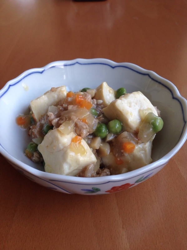 豆腐とえんどう豆のそぼろ煮♪