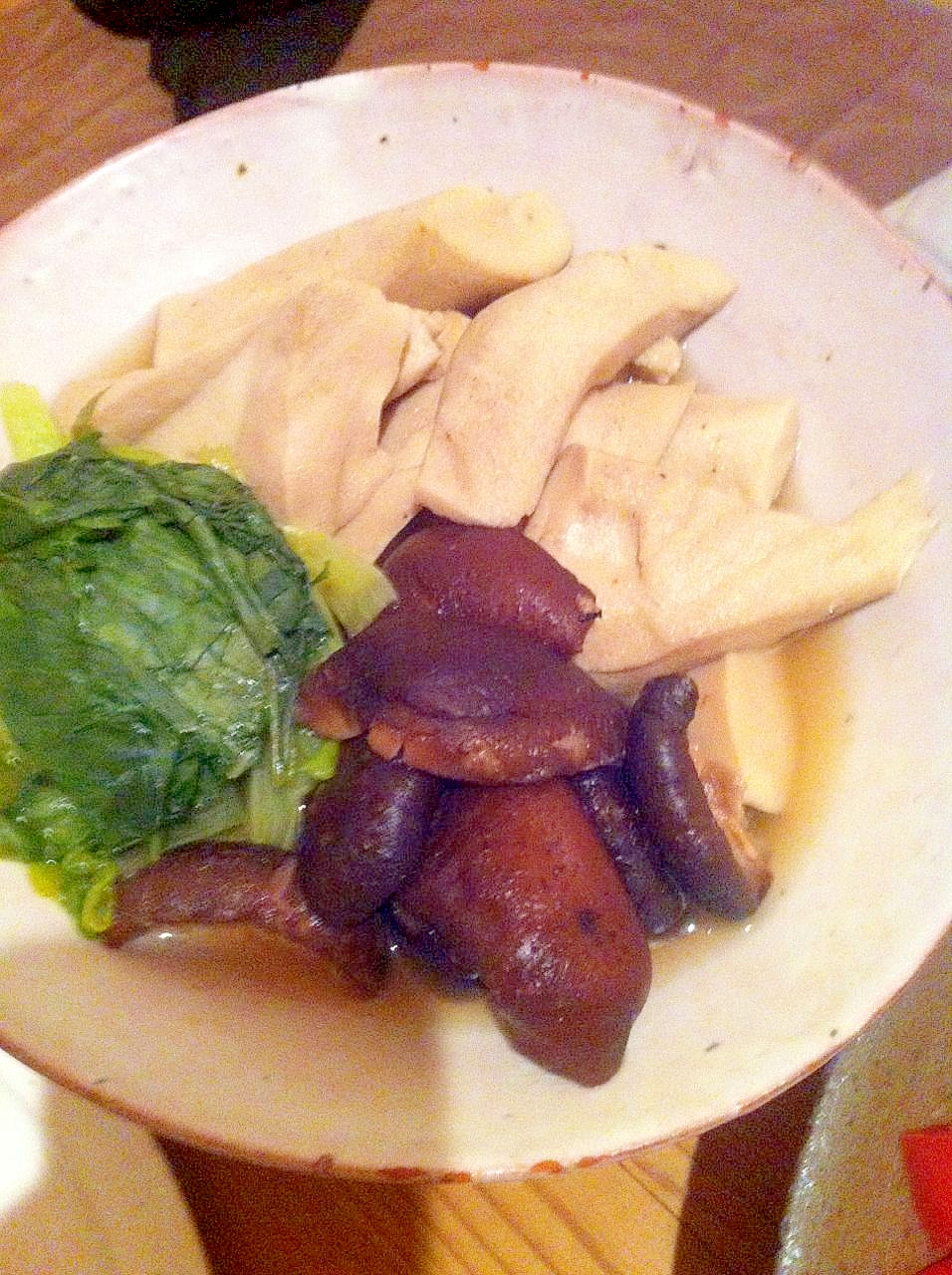 高野豆腐、干し椎茸、小松菜の炊いたん
