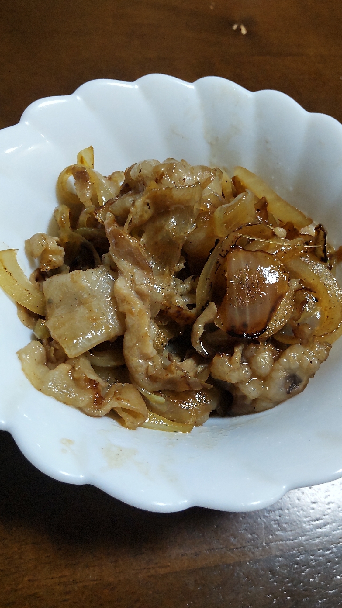豚バラ肉と玉ねぎの甘辛炒め