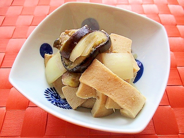 高野豆腐となすの味噌炒め