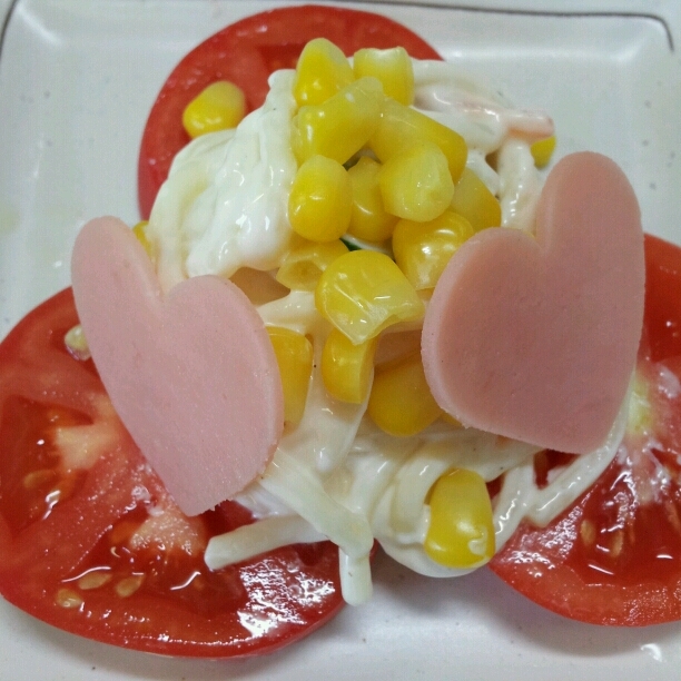 可愛い~♪ちょこっとスパゲッティサラダ(^^)