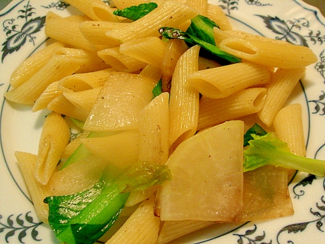 大根と小松菜の山椒風味パスタ