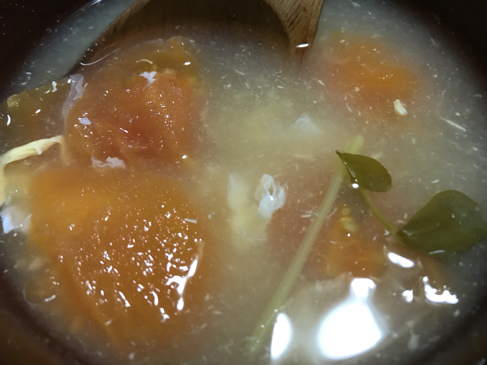 トマト玉子味噌スープ
