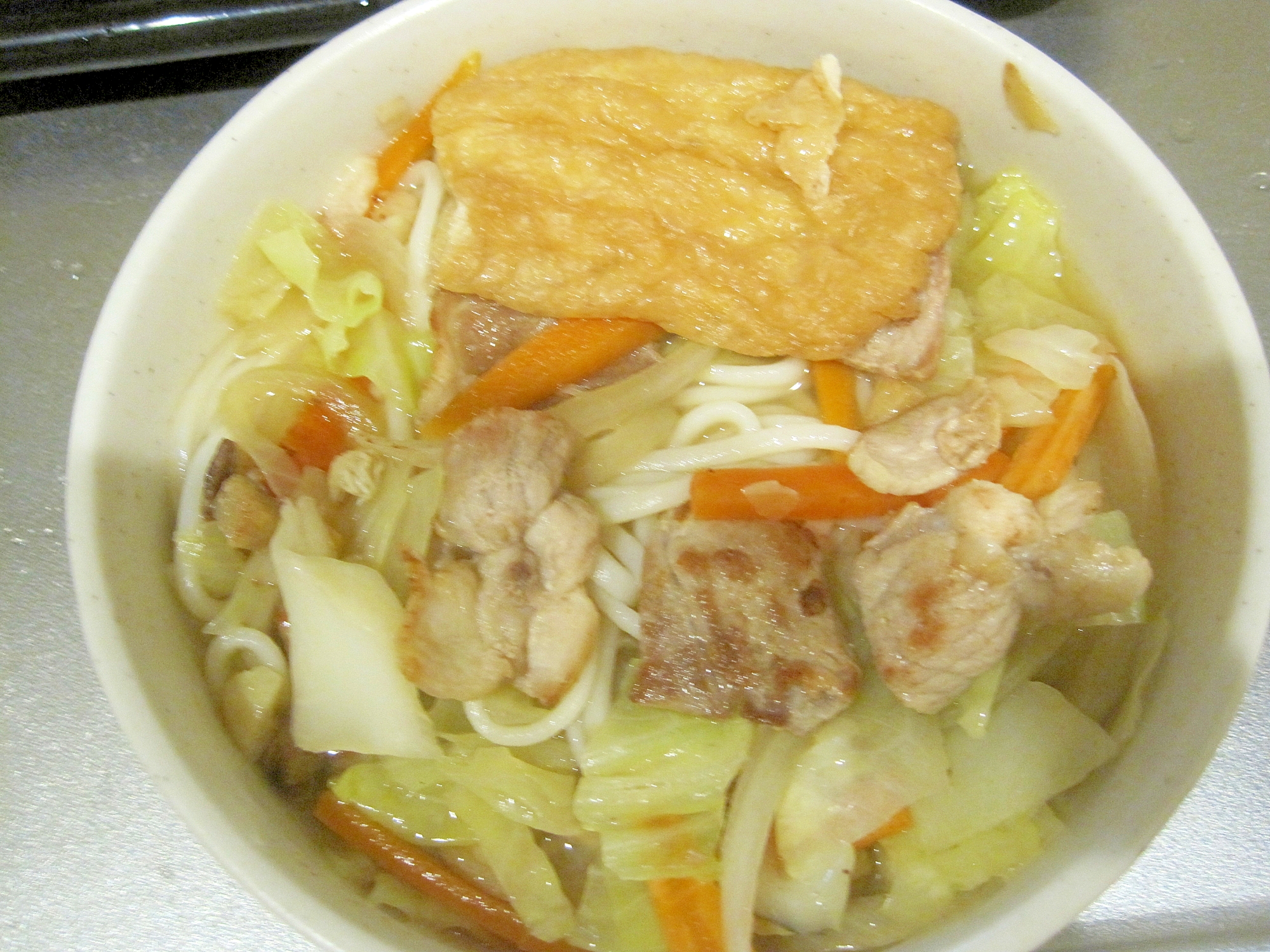 野菜たっぷりきつねうどん レシピ 作り方 By Yukkiy8 楽天レシピ