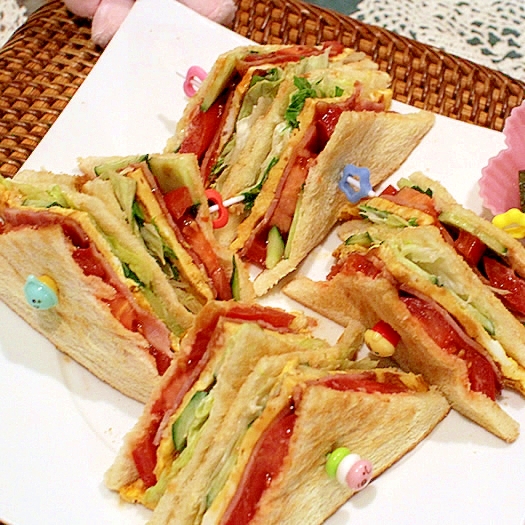 定番!アメリカンクラブハウスサンド(パン少なめ)♪