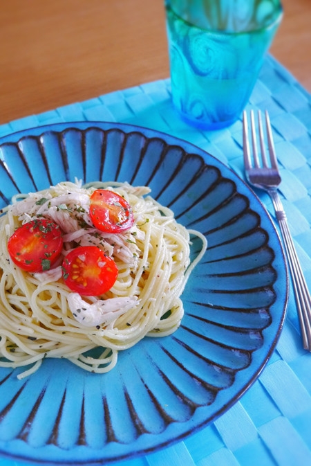 爽やかレモン風味の、鶏ささ身のパスタ♪