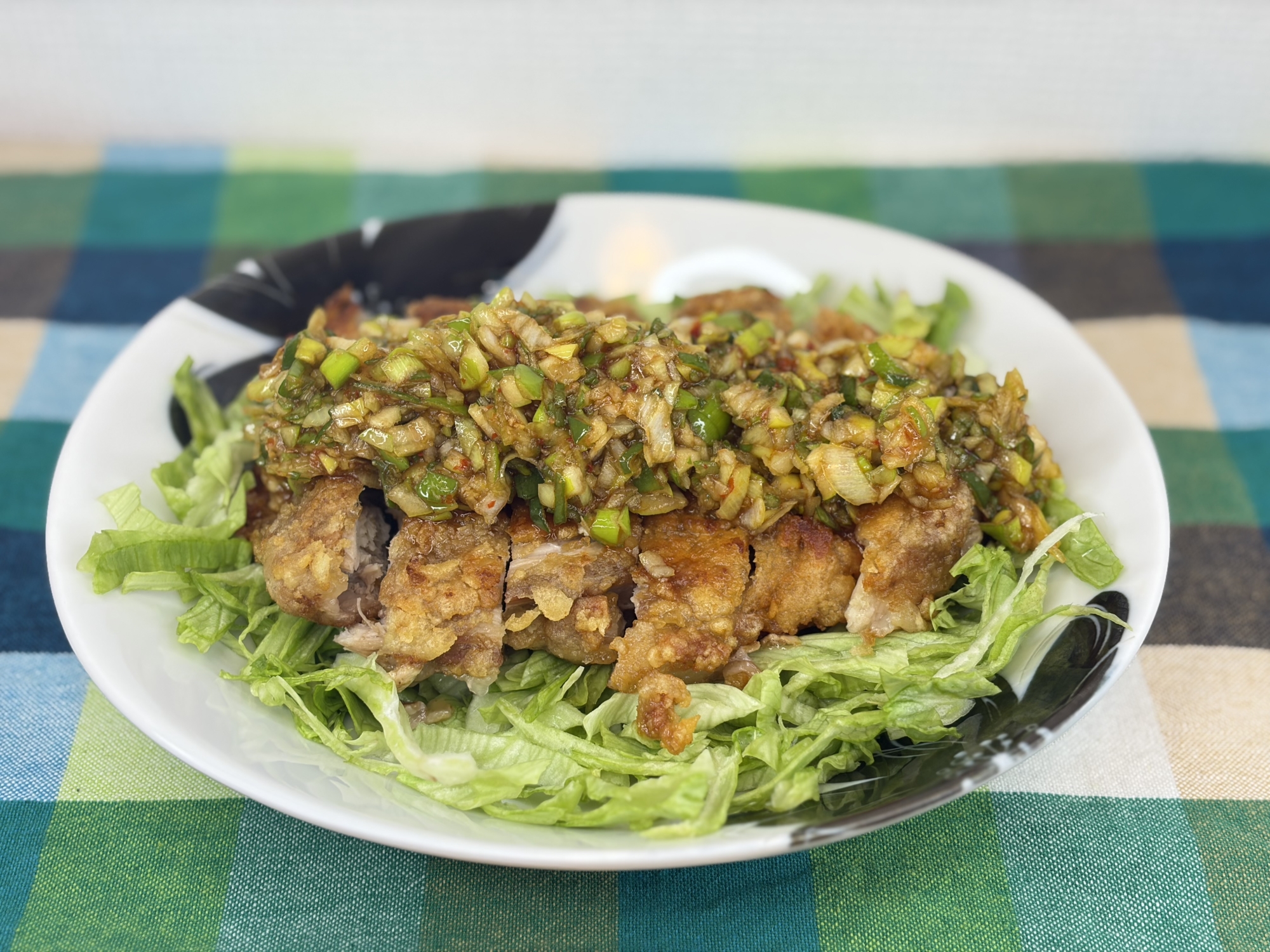 ピリ辛！揚げない油淋鶏