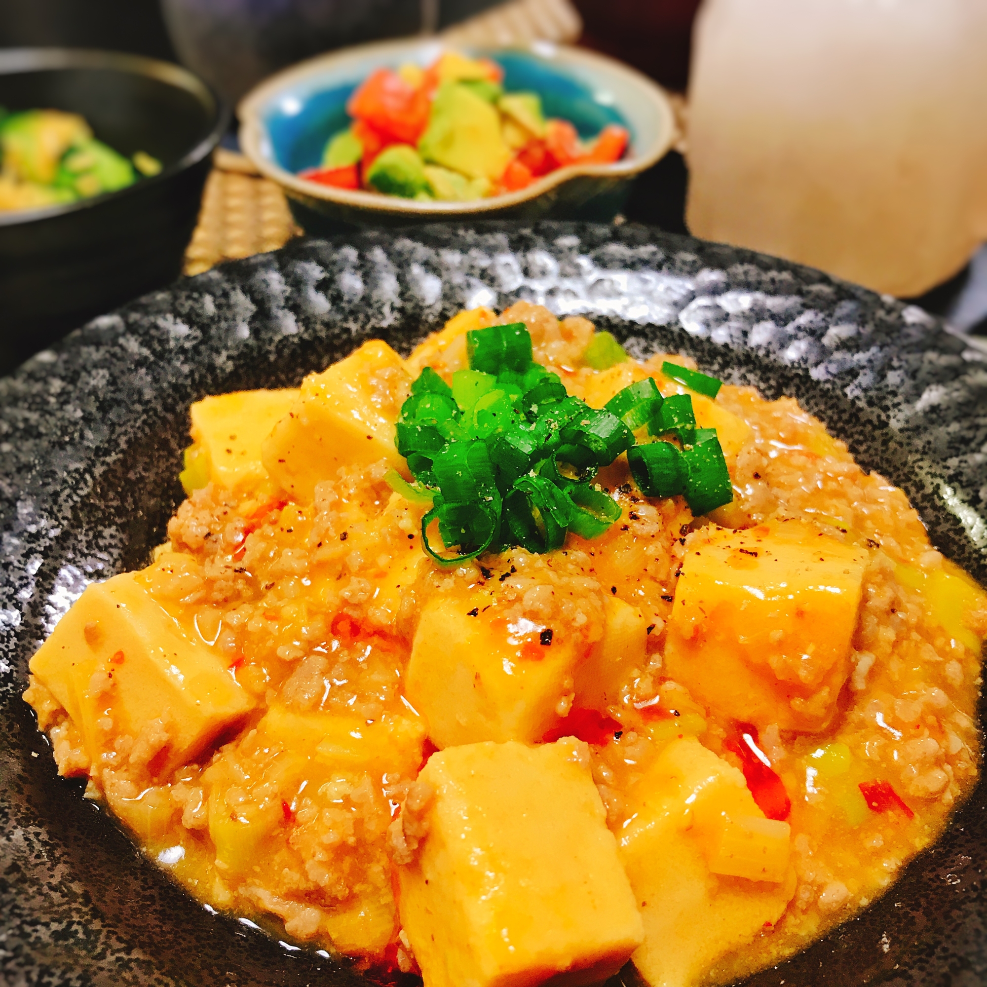 崩れにくい！味染み染み♪麻婆高野豆腐♡