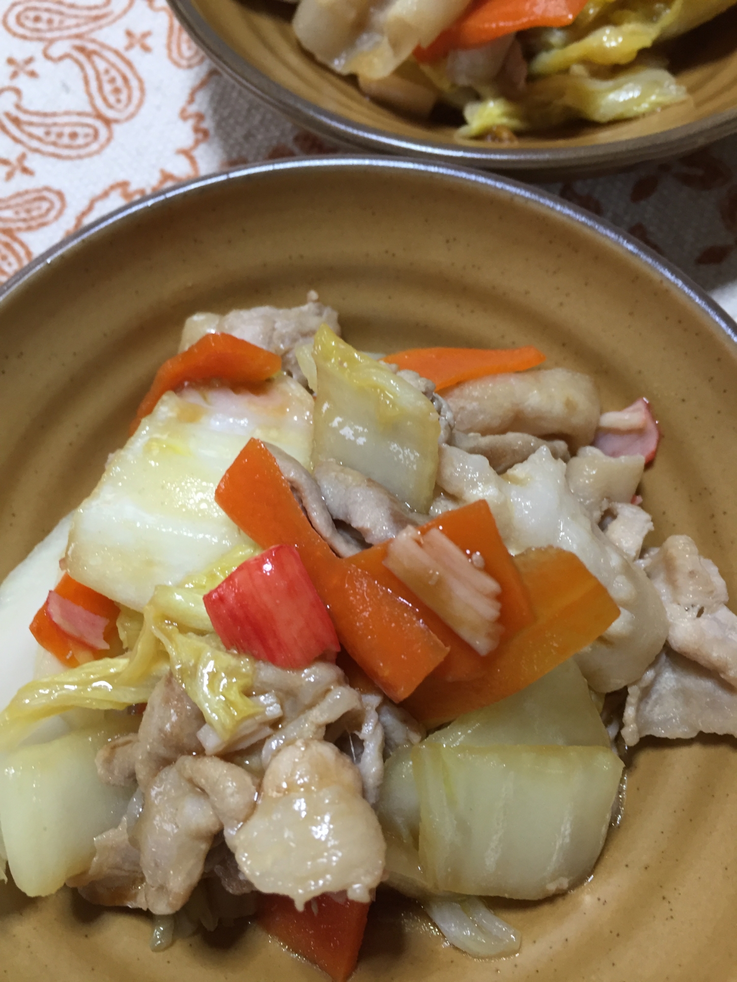 豚バラ肉と白菜の中華炒め
