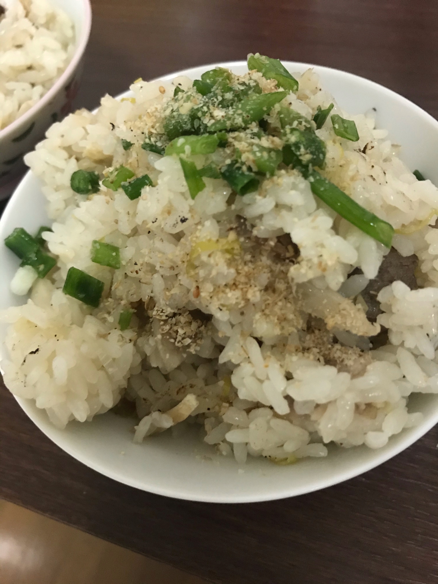 豚バラとネギの塩炊き込みご飯