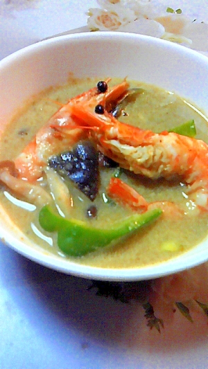 海老を使って 簡単グリーンカレー