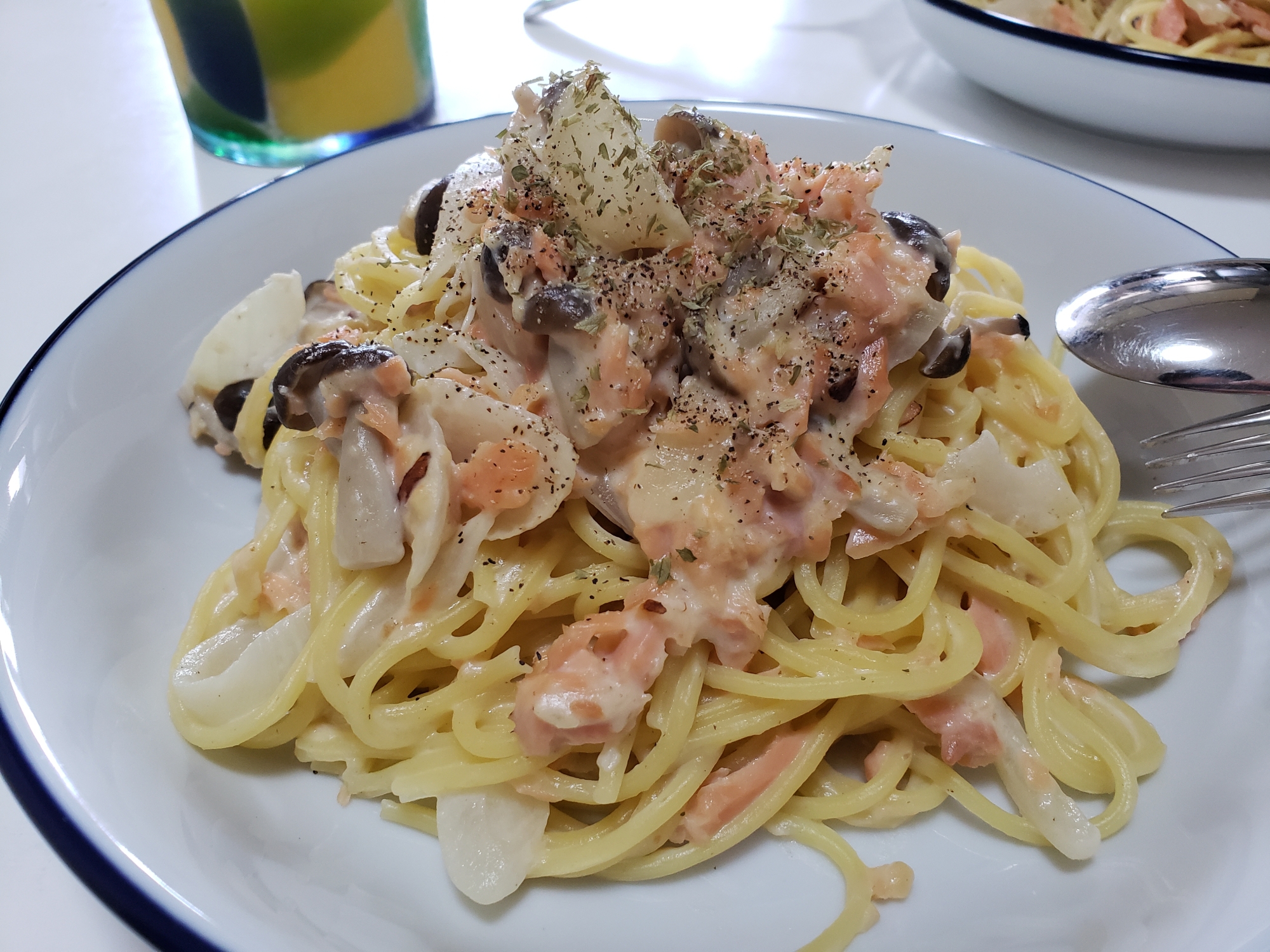 鮭クリームチーズパスタ