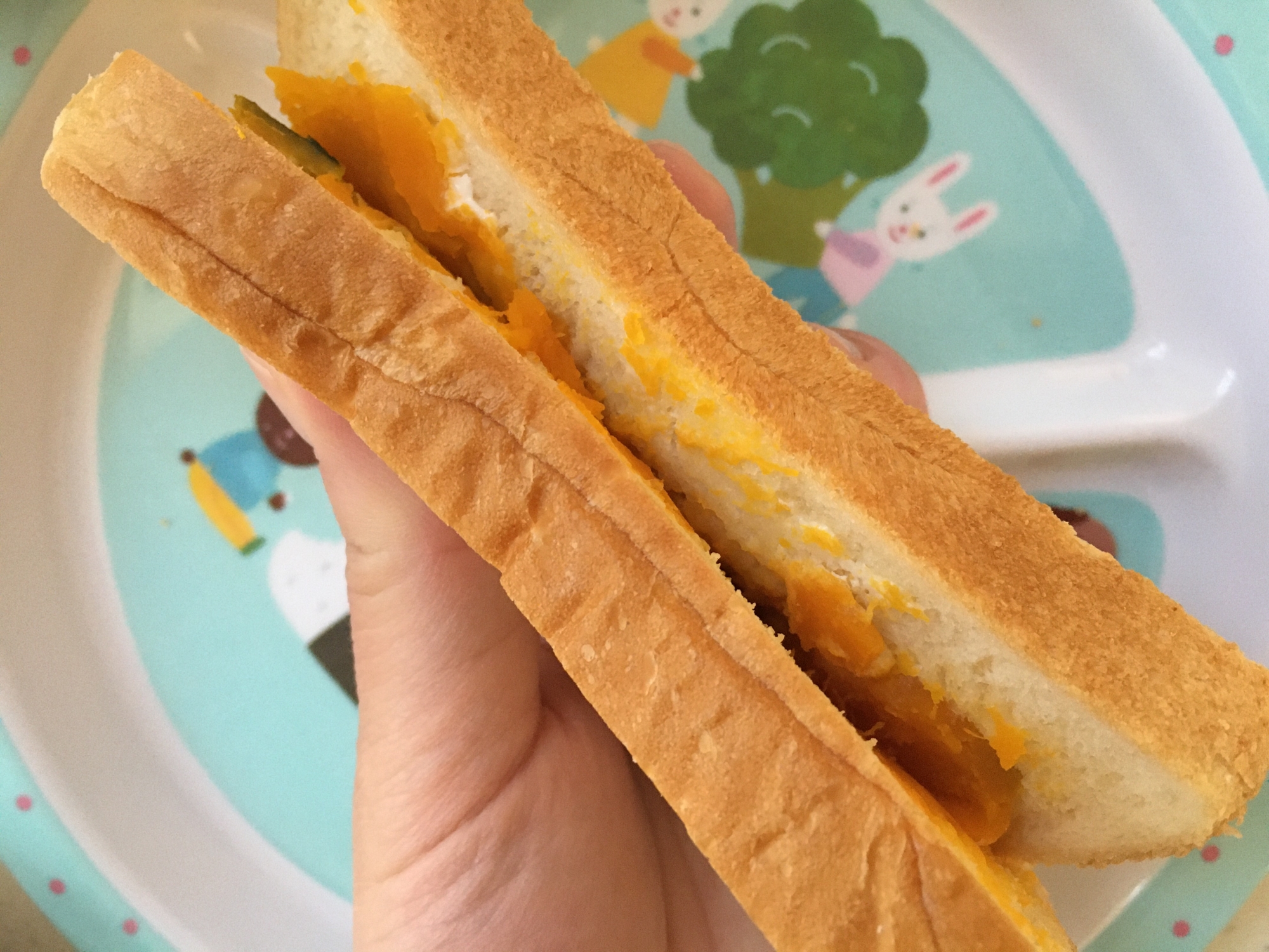 【幼児食】カボチャのサンドイッチ★