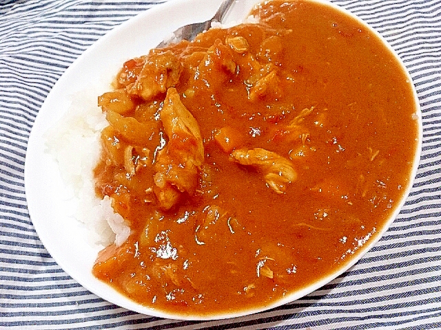 完熟トマト缶で夏のチキンカレー(圧力鍋)