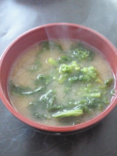 菜の花のお味噌汁 レシピ 作り方 By Momotarou1234 楽天レシピ