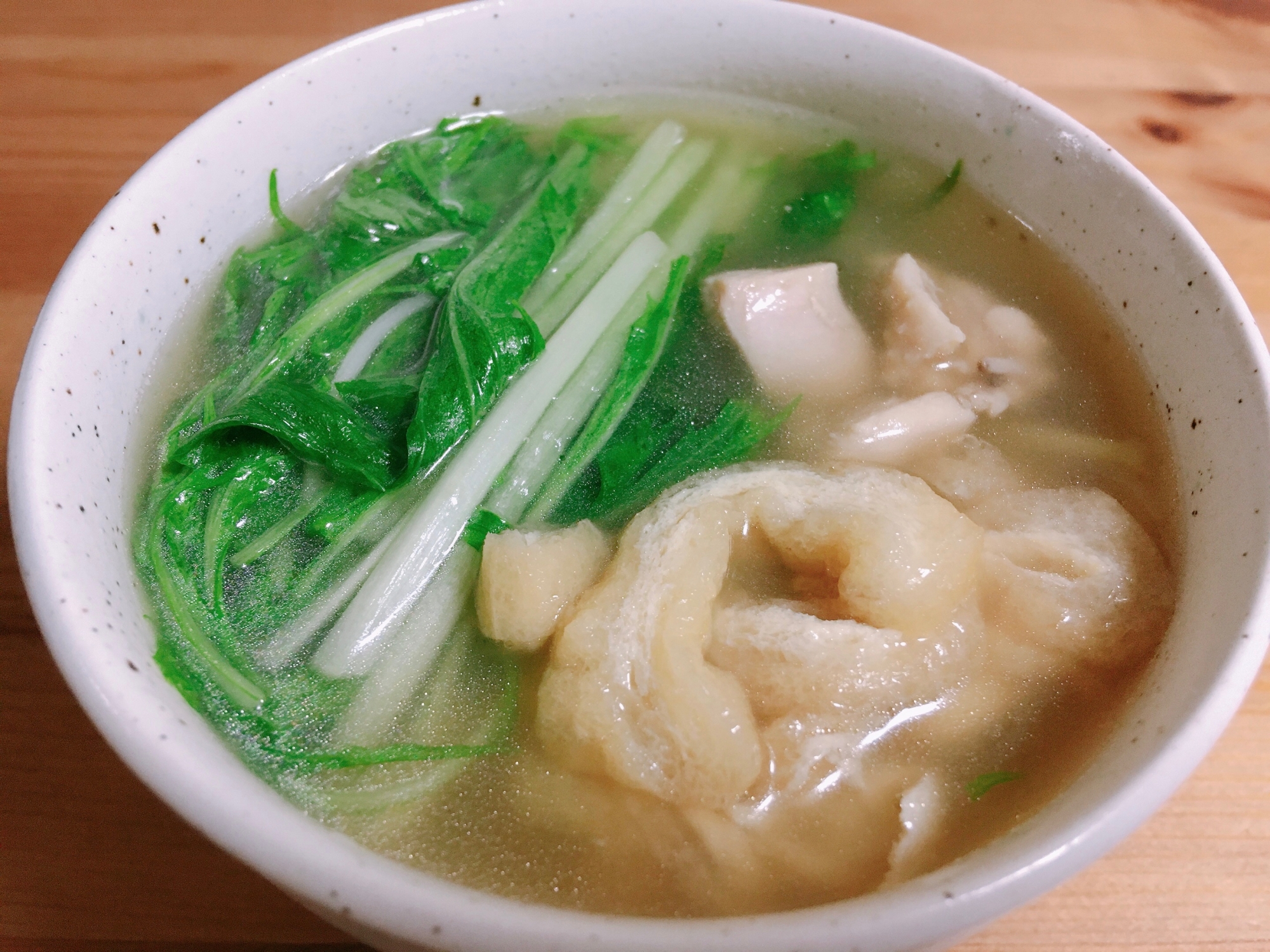 シャキシャキ水菜と鶏のしょうゆお雑煮