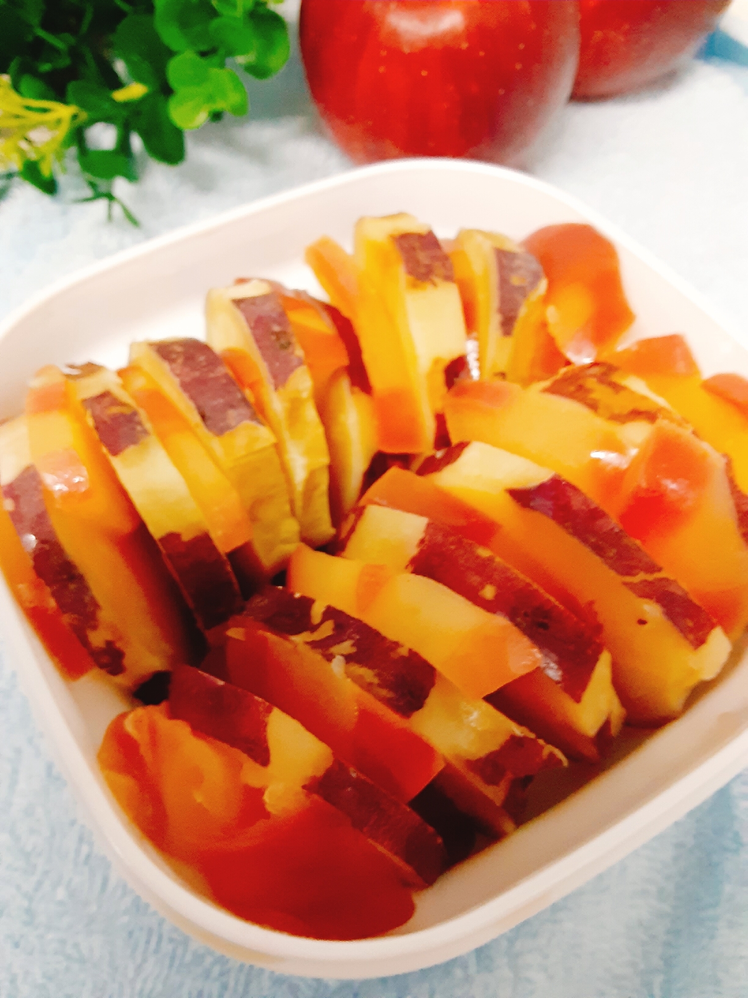 圧力鍋で簡単!りんごとさつま芋の重ね煮