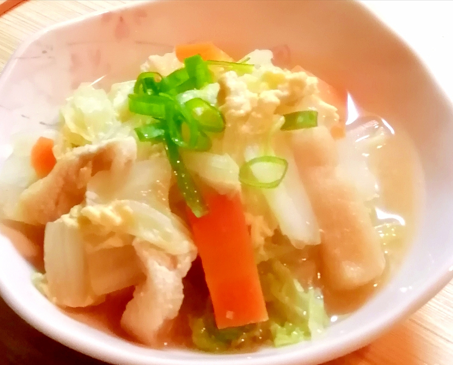 白菜煮浸しの卵とじ♡麺つゆで簡単&優しい味わい♡