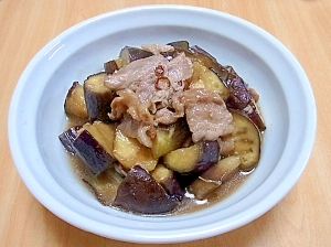 なすと豚肉の甘辛炒め煮