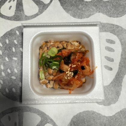 キムチ&たべるネギ油　納豆
