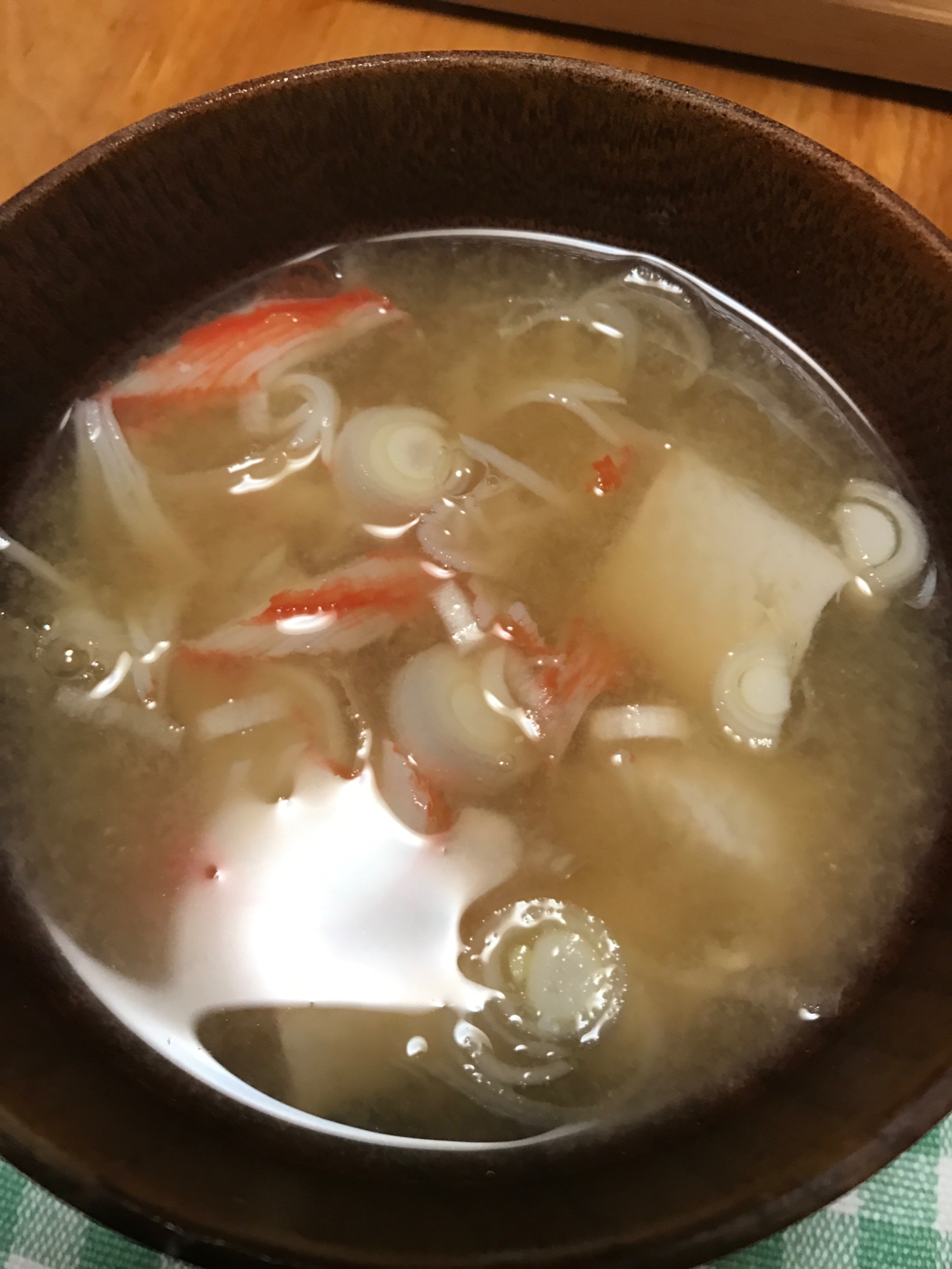 黒豆豆腐とカニちゃいまっせのお味噌汁