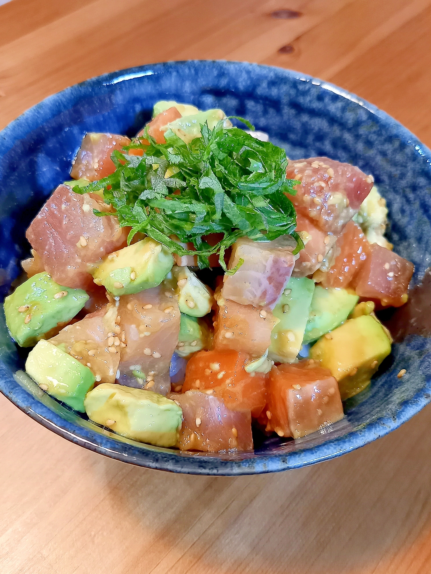 パパが作る無限丼♪ハワイ風ポキ丼