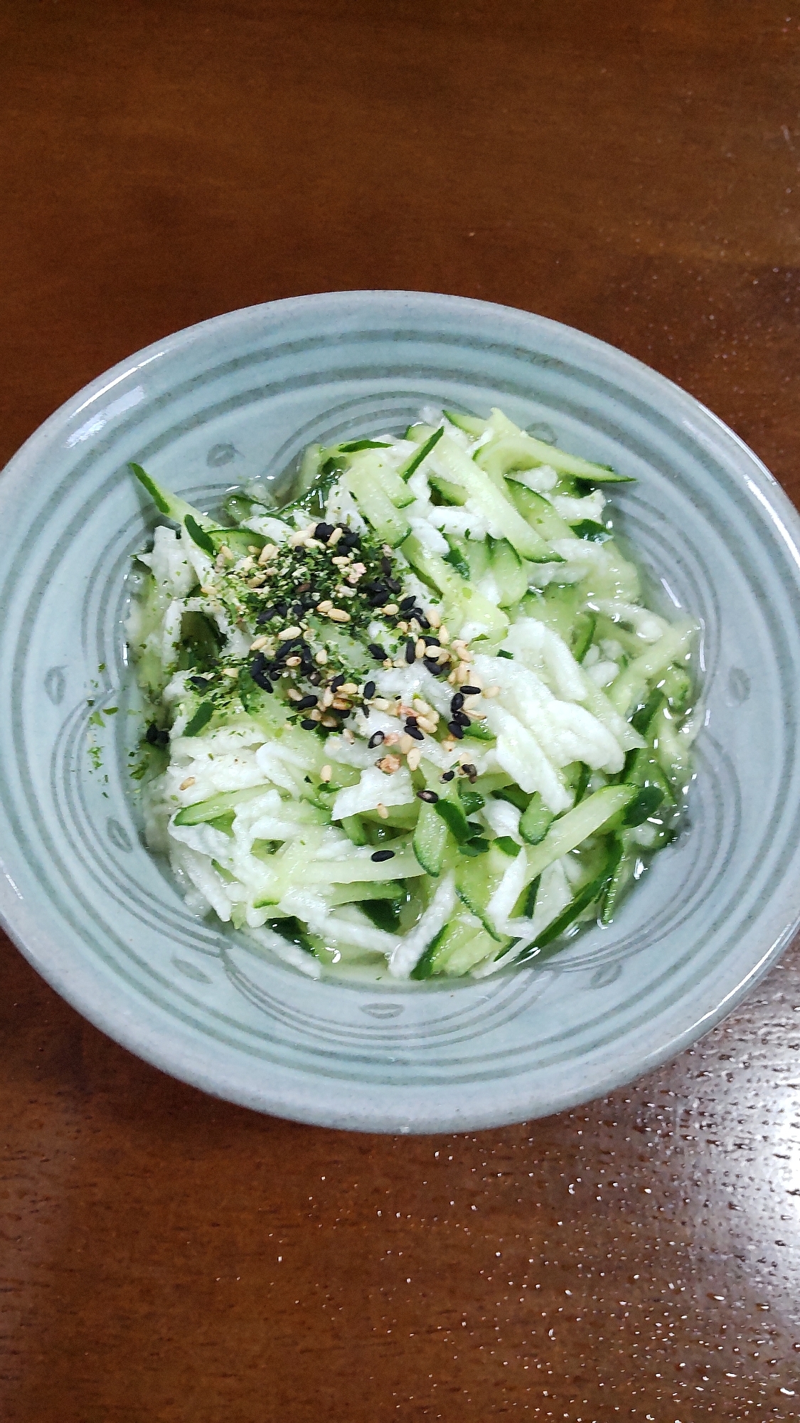 長芋とキュウリのわさび味和え