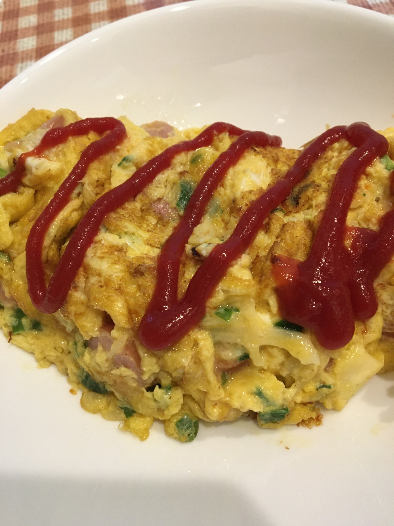 簡単おつまみ☆キャベツとウインナーのオムレツ♪