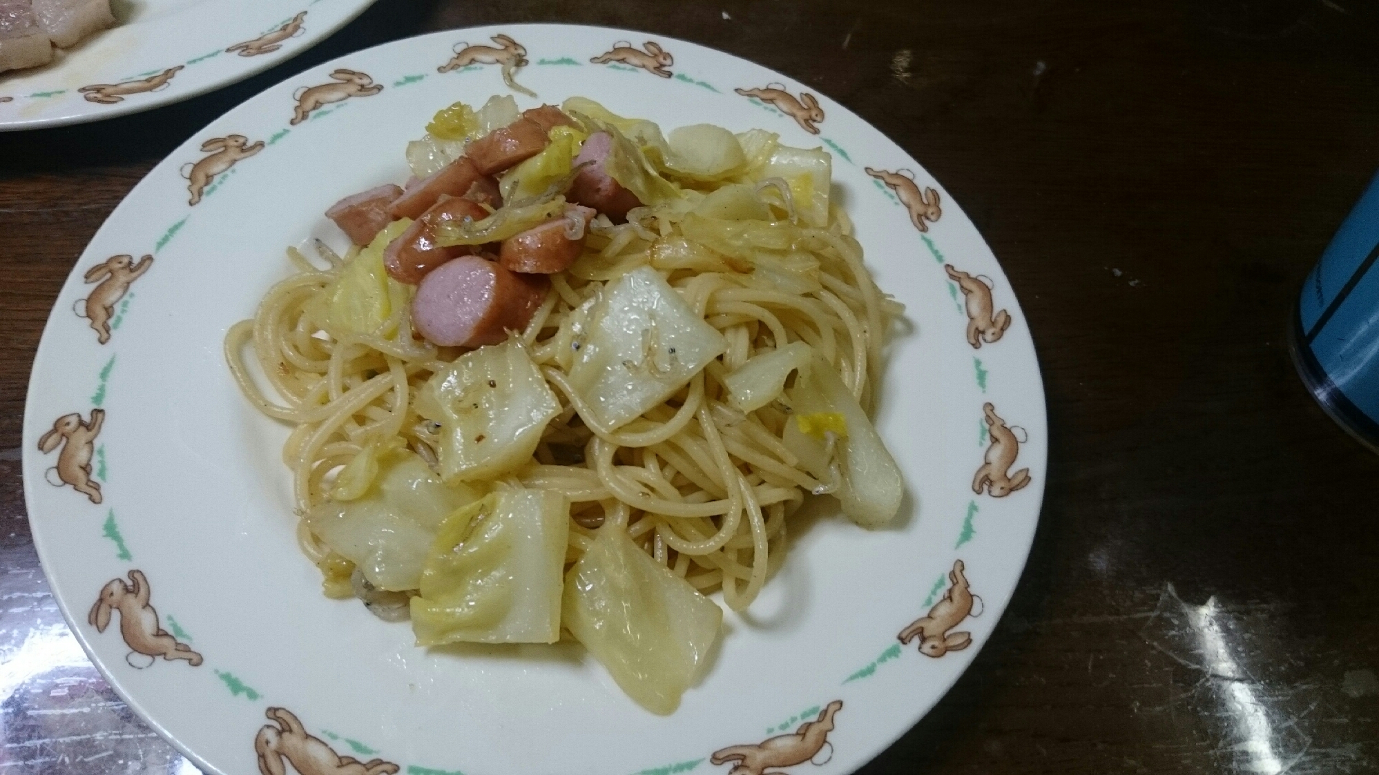 しらすとキャベツとウィンナーのさっぱりパスタ